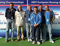 il gruppo degli allenatori azzurri con il DT Andrea Coppola e il capo Ufficio Stampa FIC Franco Morabito (foto Adam Ciereszko �)