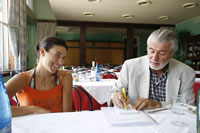 Erika Bello durante l'intervista con il Capo Ufficio Stampa FIC Franco Morabito