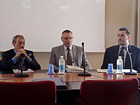 da sx: Fabio Morchio (Ass.Sport. Regione Liguria), Claudio Durante (presidente GS Speranza Pra') e Claudio Loreto (consigliere comitato FIC Liguria)