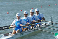 Il 4 di coppia juniores azzurro 2 in batteria
