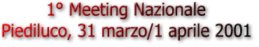 1° Meeting Nazionale - Piediluco, 31 marzo/1 aprile 2001