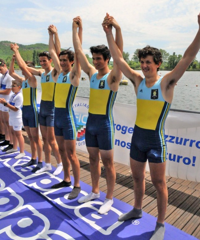 Circolo Canottieri Aniene l'Oro del quattro con junior Federazione